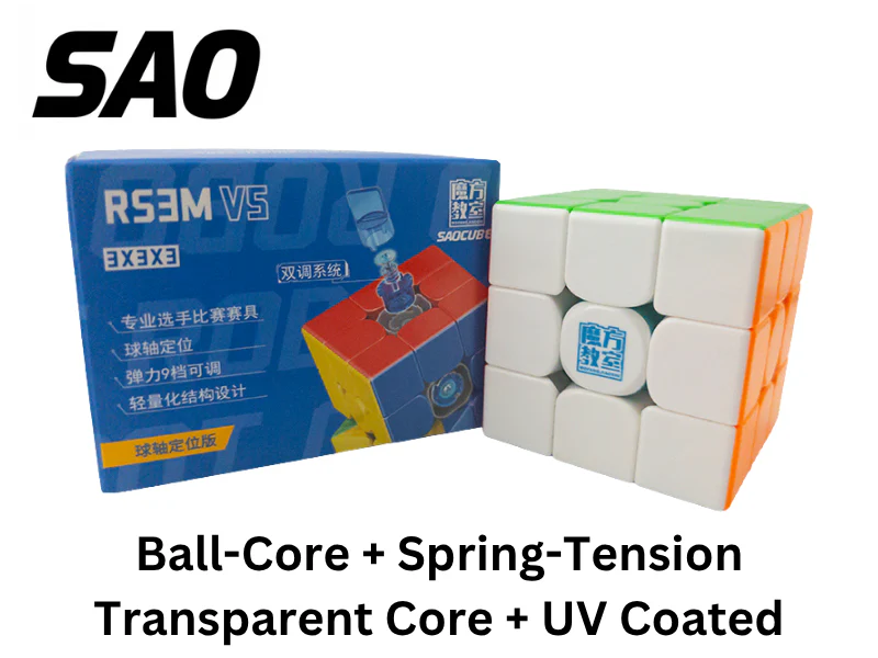 MoYu RS3 M V5 3x3 (Spring-Tension + Ball-Core + Transparent Core + UV SAOCube SE)