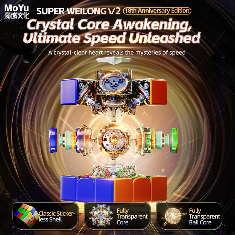 MoYu Super WeiLong 3x3 V2 AI (8-Magnet Ball-Core + MagLev) - 18th Anniversary Edition - Image 5