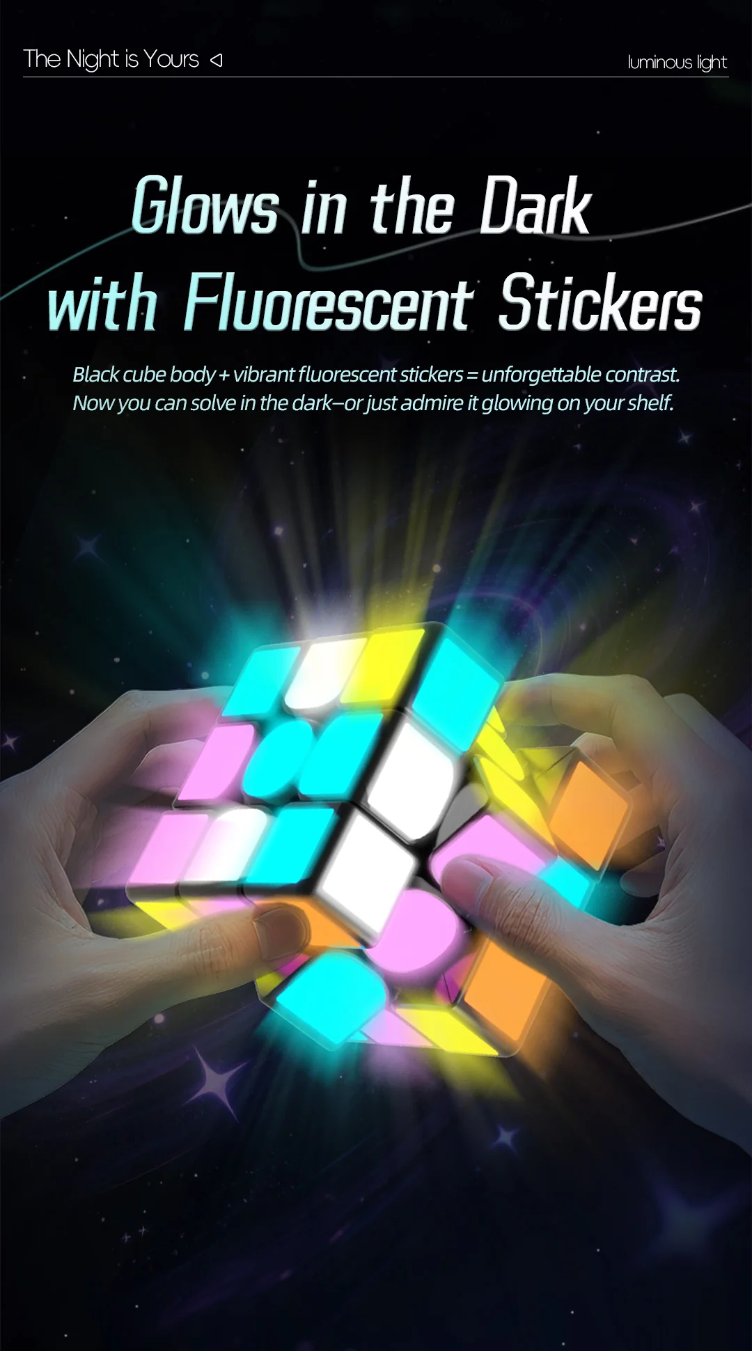 QiYi 3x3 Mirror (Glow in the Dark Stickers) - Image 5