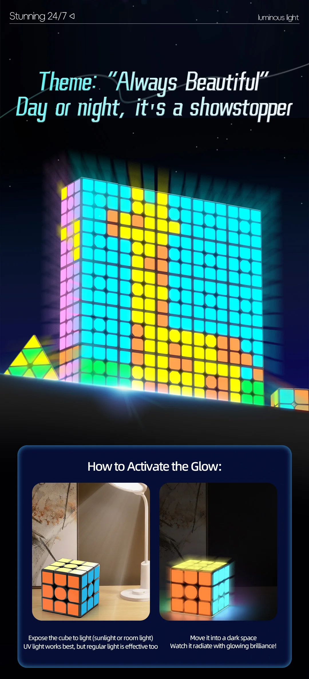 QiYi 3x3 Mirror (Glow in the Dark Stickers) - Image 6
