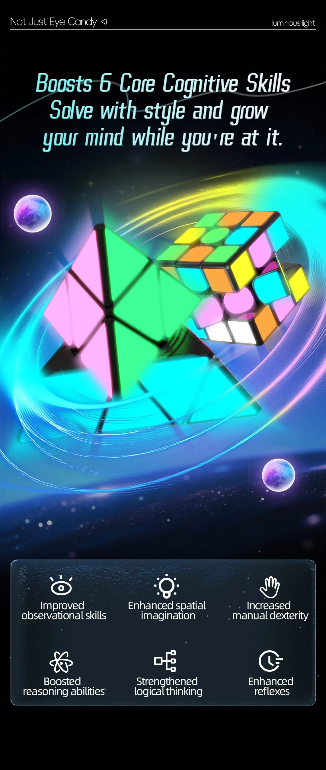 QiYi 3x3 Mirror (Glow in the Dark Stickers) - Image 9